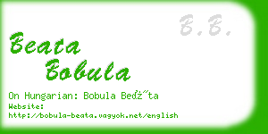beata bobula business card